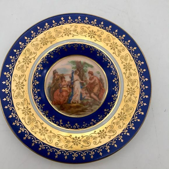 Rosenthal China Portrait Demitasse Tea Cup & Saucer Heavy Gold & Blue - Picture 2 of 12